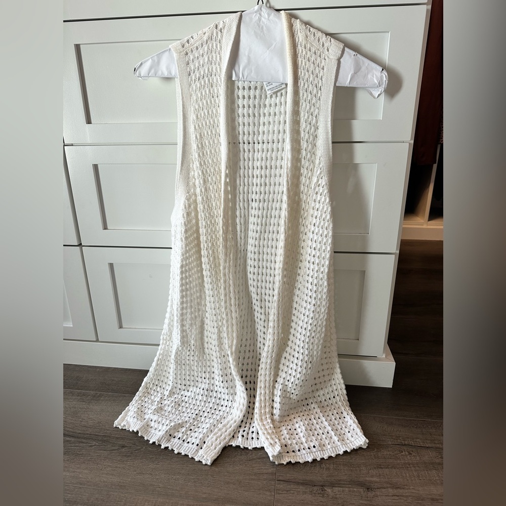 Like new! Tribal jeans brand open crocheted cardigan